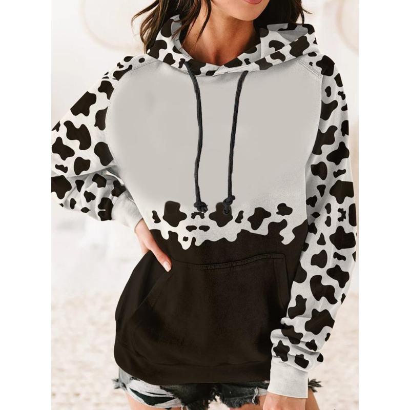 Jaro Podzim Barevně blokovaná Tištěná 3D Módní Ležérní Mikina s kapucí Mikiny a Mikiny (Ženy)