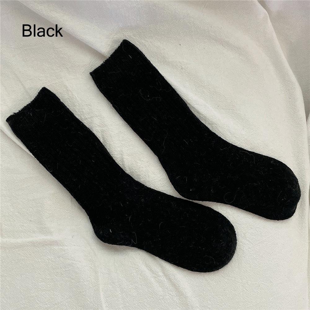 Solid Wool Cashmere Long Socks Casual Homewear Sleeping Socks  for Women & Men