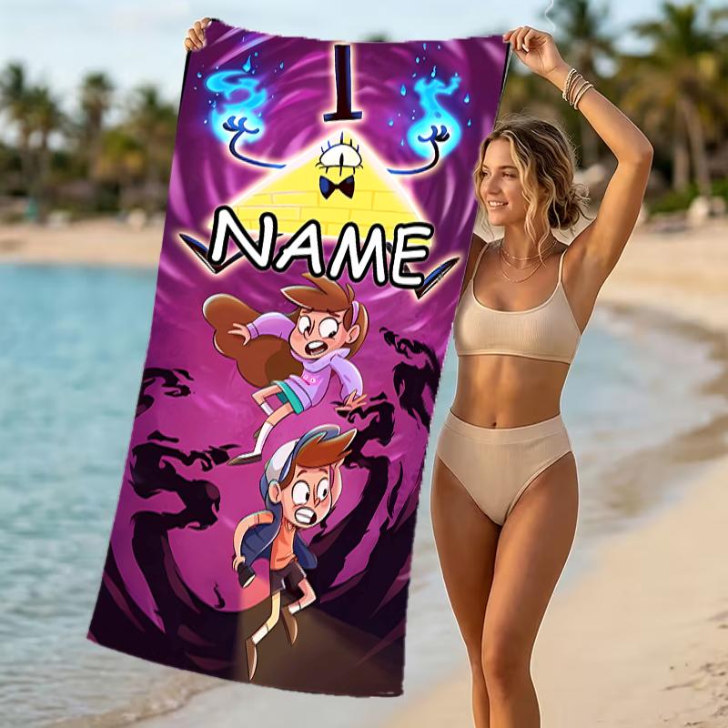 Customizable personalized beach towels Gravity Falls themed designs.Suitable for the beach, yoga, sports;ideal as beach accessories