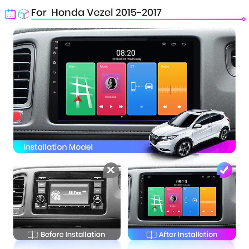 2din 9inch IPS HD Android10 Car Radio Multimedia Player Carplay Auto GPS Navigation DSP BT For Honda HRV Vezel 2015 2016 2017