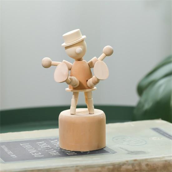 Eye-catching Artwork Figurine Individual Wooden Photo Props Handicraft Statue Home Decoration