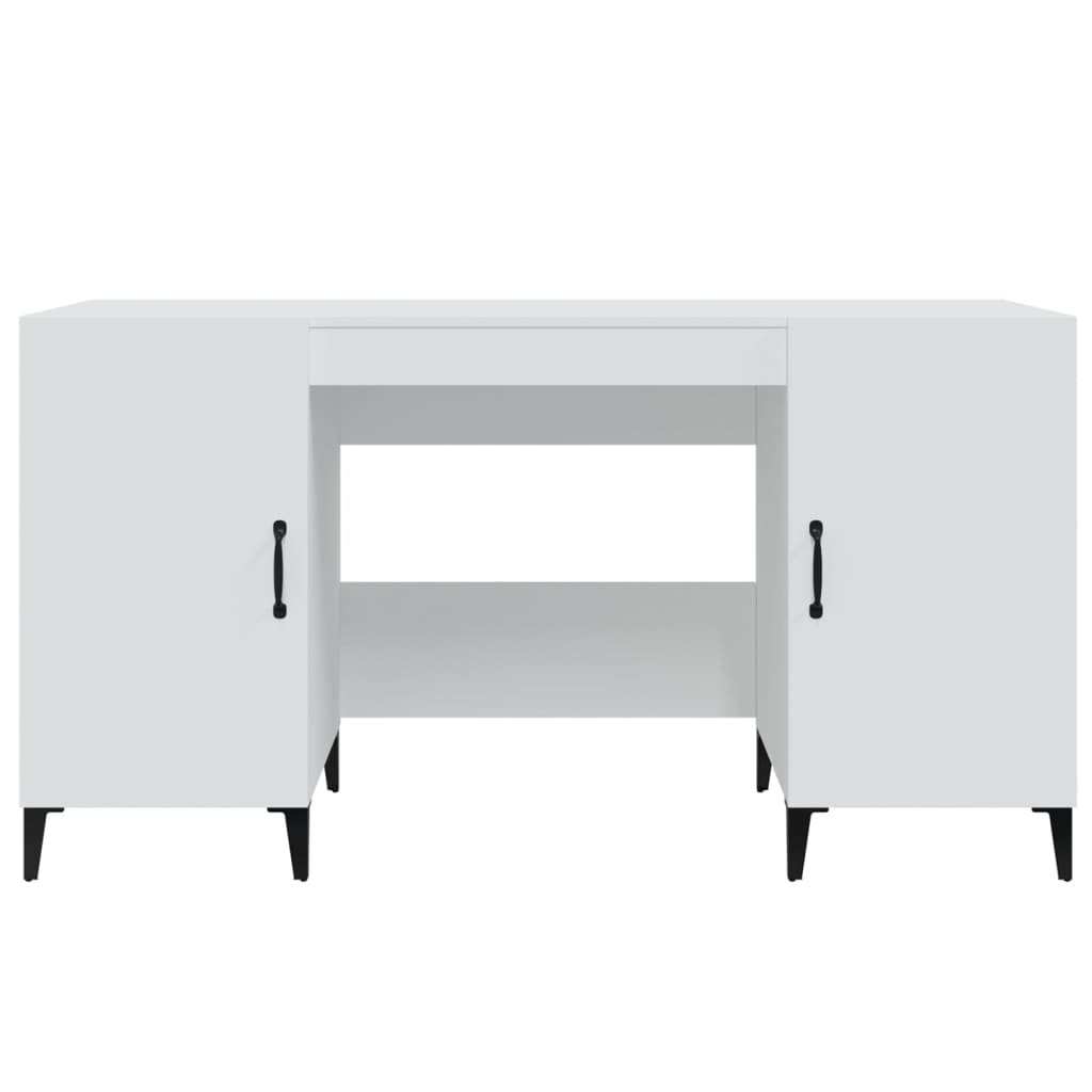White Desk 140 X 50 X 75 Cm Engineered Wood