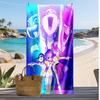 Kpop Dämonenjäger Bedrucktes Strandtuch, Großes Saugfähiges Schnelltrocknendes Handtuch für den Sommer, Outdoor, Schwimmen