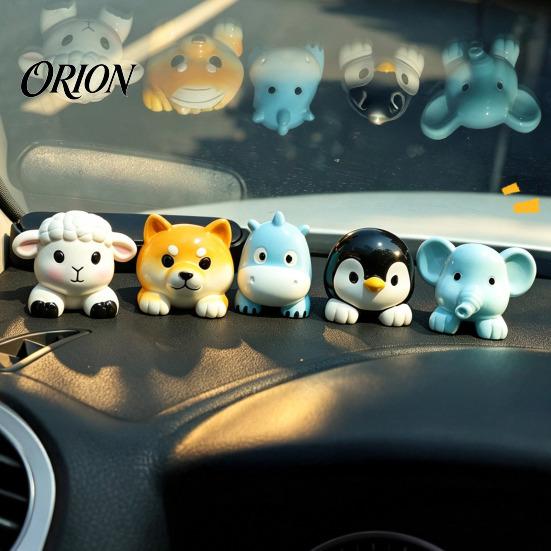 Car Vent Clip Fragrance Cute Pet Air Clip, Elephant/Dog/Lamb/Hippo/Penguin Dashboard Interior Decor Trim Resin Freshener Diffuser for Auto Decoration