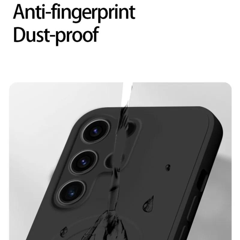 Original Flüssigsilikon-Magnethülle für kabelloses Laden für Samsung Galaxy S24 S23 S22 S21 Ultra Plus FE Magsafe Stoßfeste Abdeckung