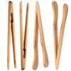 4-teiliges Bambus-Teezangen-Set mit Speisezange, Tassenklemme, Brotzange, Servierbesteck, Essgeschirr, hitzebeständig und vor Verbrennungen geschützt