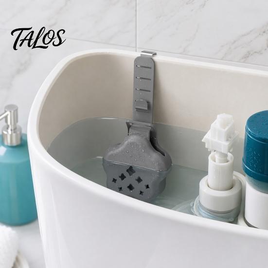 Toilet Tank Residue Reducer Tablet Holder, Adjustable Hanging Controlled Dispenser, with Rustproof In-tank Bleach Dispenser Hook, Plastic Basket