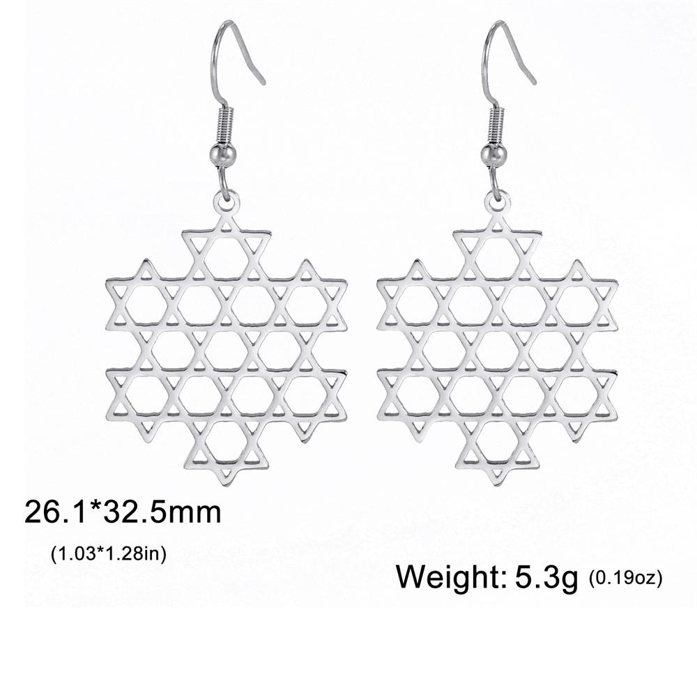 My Shape Star of David Earrings Je Dangle Earrings Stainless Steel Drop Earrings Six Pointed Star Hexagram Fashion Jewelry Stainless Steel