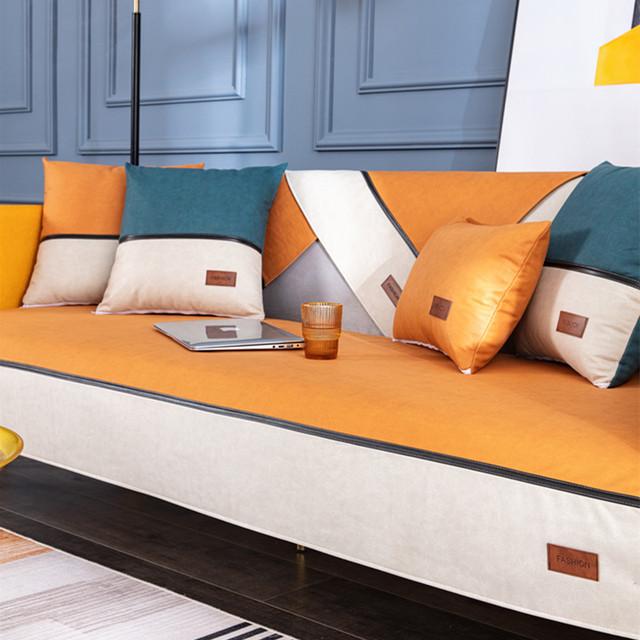 

Water Resist Tech Cloth Sofa Cover Universal Anti -Cat Scratch Anti -Living Room Sofa Cushion Cover Anti -Slip Furniture Shield 30x50 Pillowcase1 помаранчевий