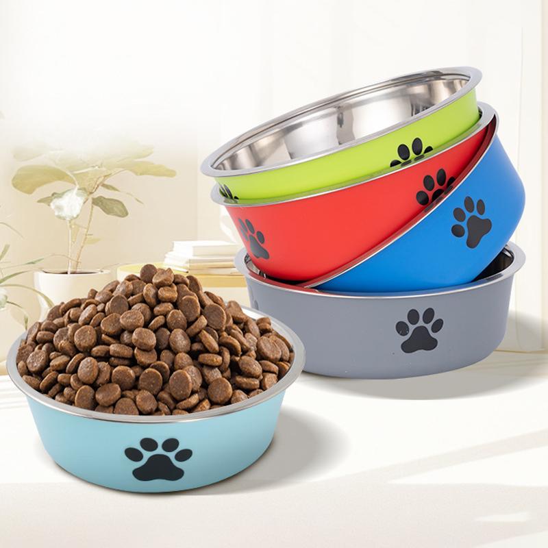Dog Water Bowl with Non-Slip Rubber Base And Cats And Dogs Drinking Water Feeding Pet Bowl Stainless Steel Pet Feeders Pets Dogs