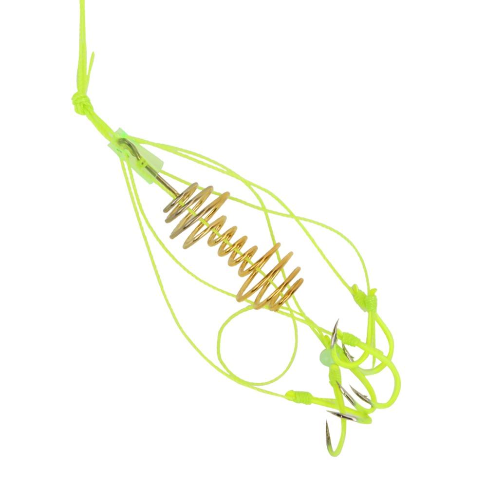 4PCS PE Carp Fishing Baits Hook with Spring Feeder Fishing Hook Carp Jig Hooks Grass Carp Fishing