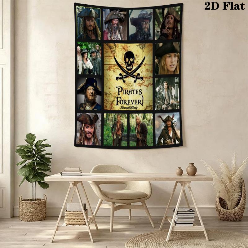 Pirates Caribbean Tidal Crown Tapestry Fashion Print Background Cloth Atmospheric Background Cloth Wall Decoration Wall Covering Decoration