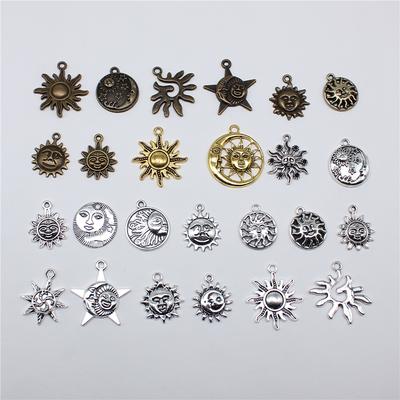 10 Stück Antik Bronze Silber Farbe Sonne Anhänger Schmuck Metalllegierung Schmuck Markierung Sonne Anhänger Für Schmuckherstellung