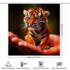 Cute Tiger Baby Shower Curtain Bath Decor With Hand Holding Design 3D Printed Waterproof Fabric Customizable Size For Home Decor