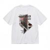 Men's T-shirt With Featuring Skyline and STOP Symbol Graphic White 100% Cotton