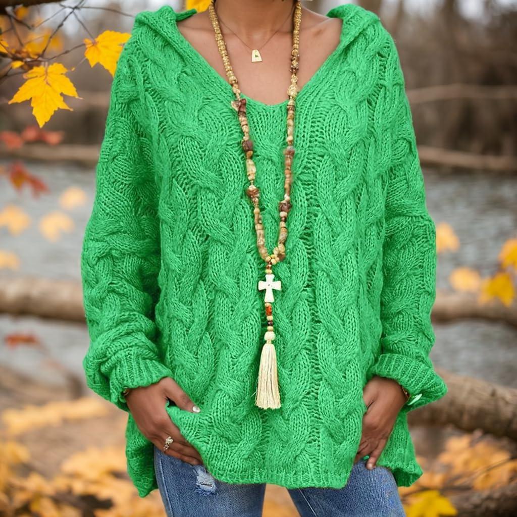 Women's Fashionable Long-sleeved Woven Floral Pullover Knitted Sweater Sweater Top