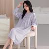 Camice da notte stile palazzo da donna: Elegante Abito Lungo Monocolore per Primavera e Autunno 2026