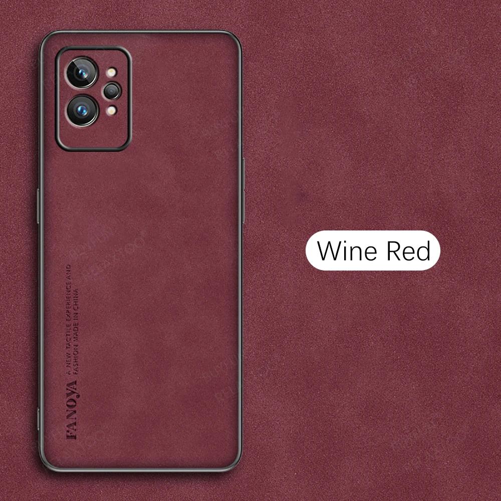 Realm GT 2 Pro Case Lambskin Leather Soft Silicone Frame Back Cover For Realme GT2 Pro 5G Camera Shockproof Coque Realmi GT2Pro