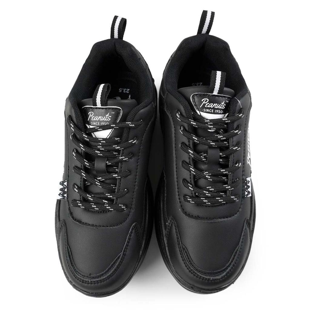 Thick Sole Sneakers Snoopy Stylish Casual Shoes Simple cm [Peanuts] Lace-up Women's PN8271-01 23.0
