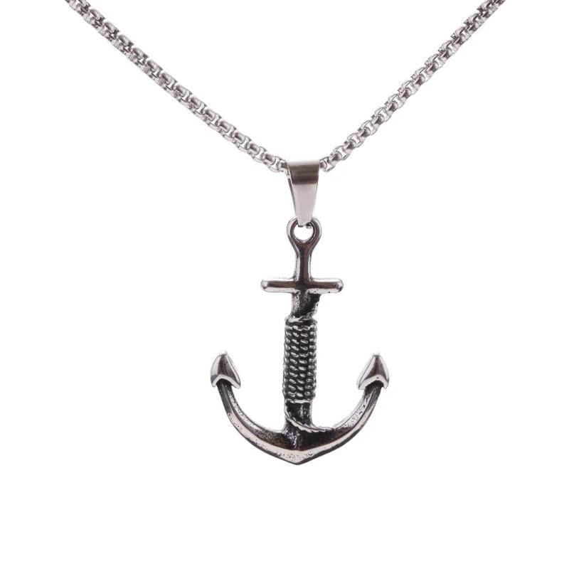 Classic Popular Anchor Trident Pendant Necklace for Men and Women Hip-Hop Rock Trend Nordic Jewelry