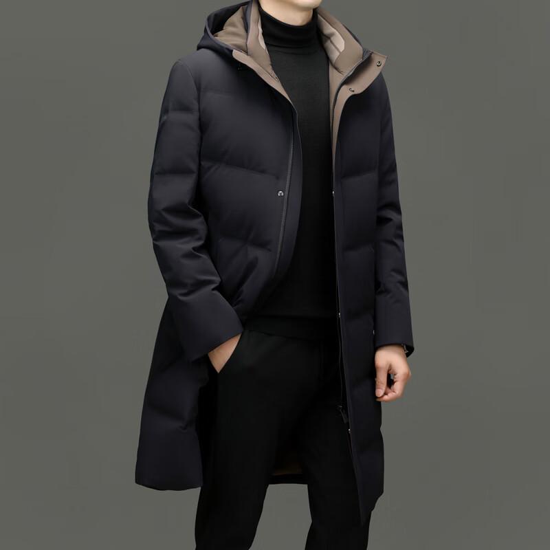Men's Mid-Length Hooded Duck Down Winter Jacket