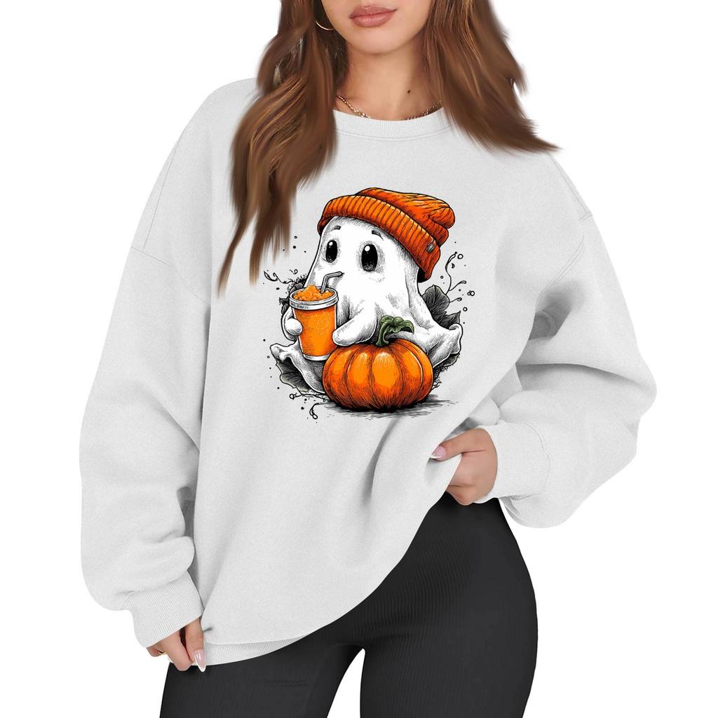 Women's Casual Fashion Long Sleeve Printed Round Neck Sweatshirt Top