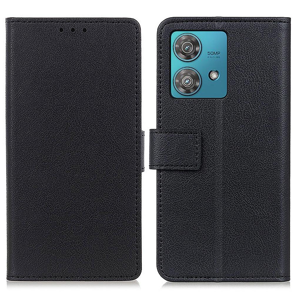 

For Motorola Moto G84 5G Case Leather Wallet Stand Anti-fall Mobile Phone Cover Black