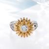 Jewelry Femme Color Cute Sunflower Crystal Wedding Rings For Women  HipHop Party Wedding Gift Creative Vintage