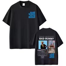 Bad Bunny 2026 Tour Concert Pattern Vintage Hip Hop Summer Short Sleeve Casual Cotton Women And Men T-Shirt 2