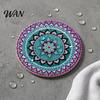 Non-slip Cup Coasters 8PCS Coasters, Colorful Wood with Non-Slip Heat Insulation Set Waterproof Drink Holder, for Home Office Dining Table Decorative