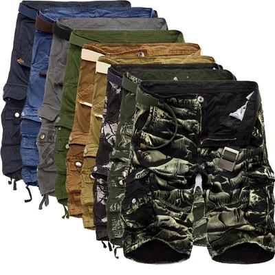 2025 Men's Multi-Pocket Cargo Camouflage Mid-Length Shorts for Casual and Sports Activities
