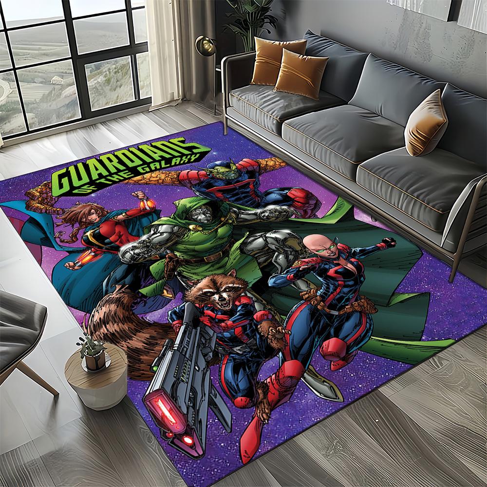 Tapete Cartoon 27 Estilos Guardiões da Galáxia Marvel para Decoração de Sala de Estar Quarto, Tapete de Chão Infantil Antiderrapante para Sofá Capacho