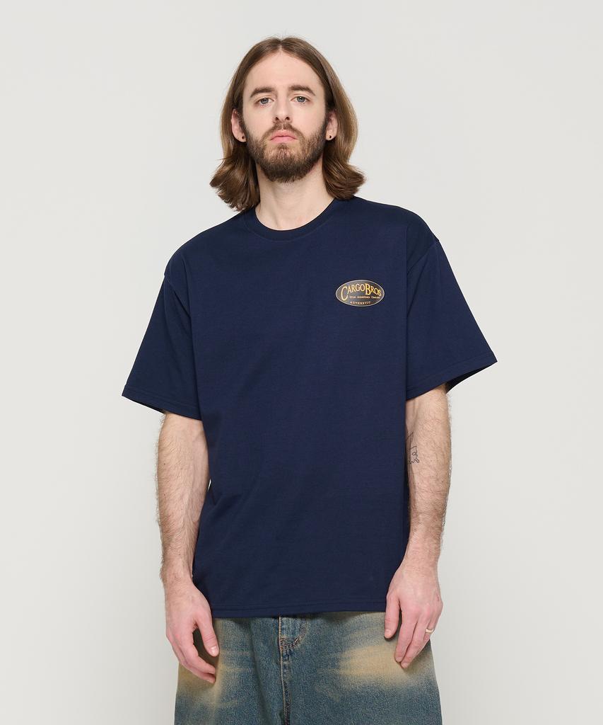 CARGOBROS Small Logo Oversized Short Sleeve T-Shirt (Navy)