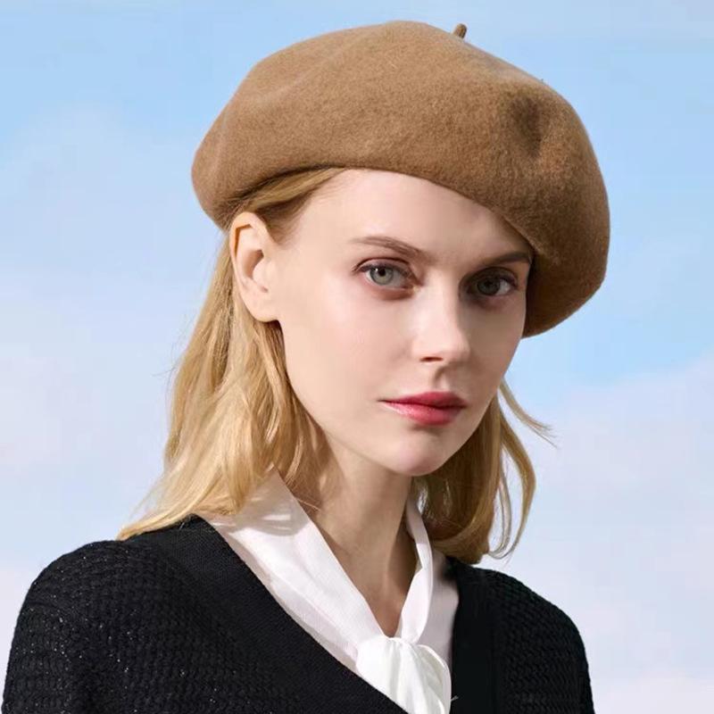 Autumn and Winter New Women's Beret Cashmere Fashion Bud Hat Trendy Versatile Casual Soft Girl Painter Hat