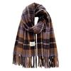 Korean Atmosphere Retro Plaid Scarf Women's Winter Imitation Cashmere Long Thick Warm Scarf Versatile Trend Scarf
