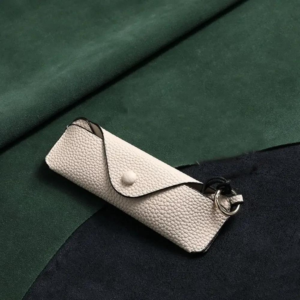 Retro PU Leather Glasses Bag with Lanyard Portable Sunglasses Box Storage Bag Anti Pressure Protective Cover for Men Women