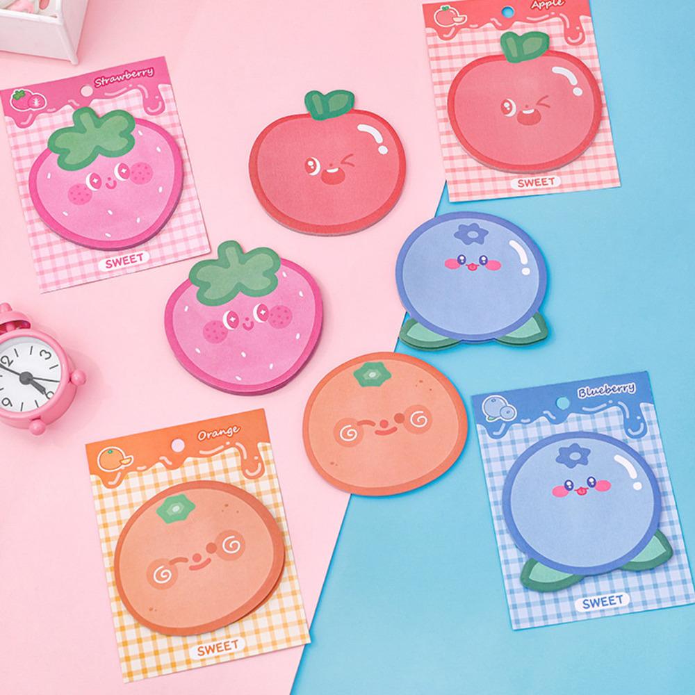 1 Piece Cartoon Adhesive Cute Kawaii Fruit Notes Notepad Memo Pad Office School Supplies Stationery Sticker Decoration