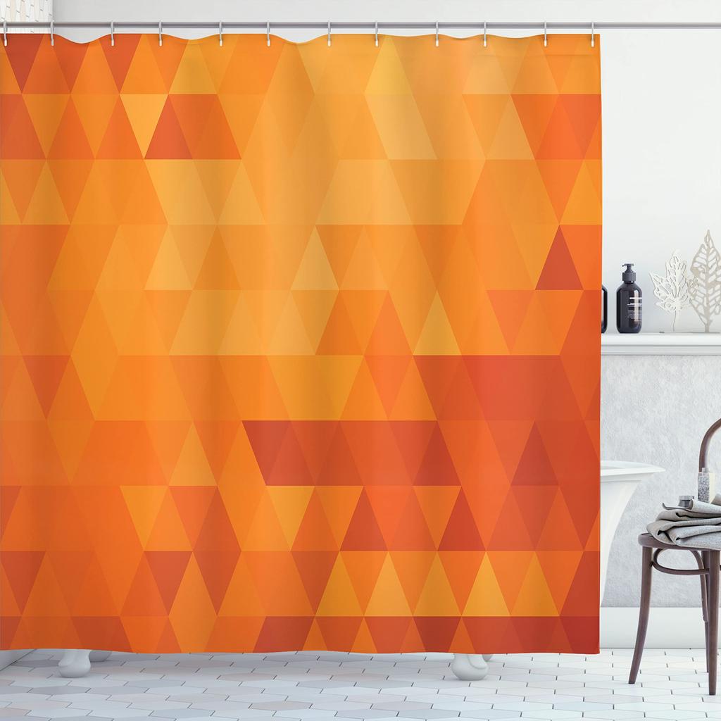 Mosaic Shower Curtain,Modern Mosaic Geometric Seamless Tiles Design Patchwork Artwork Polyester Fabric Waterproof Shower Curtain