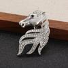 Luxury Retro Animal Brooch Elegant New Year Lapel Pin Decor Vintage Horse Brooch  Men's Suit