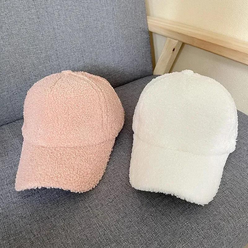 New Winter Women Baseball Cap Artificial Lamb Wool Hats Version Tide Warm Cap Plush Baseball Caps Autumn Baseball Cap for Women