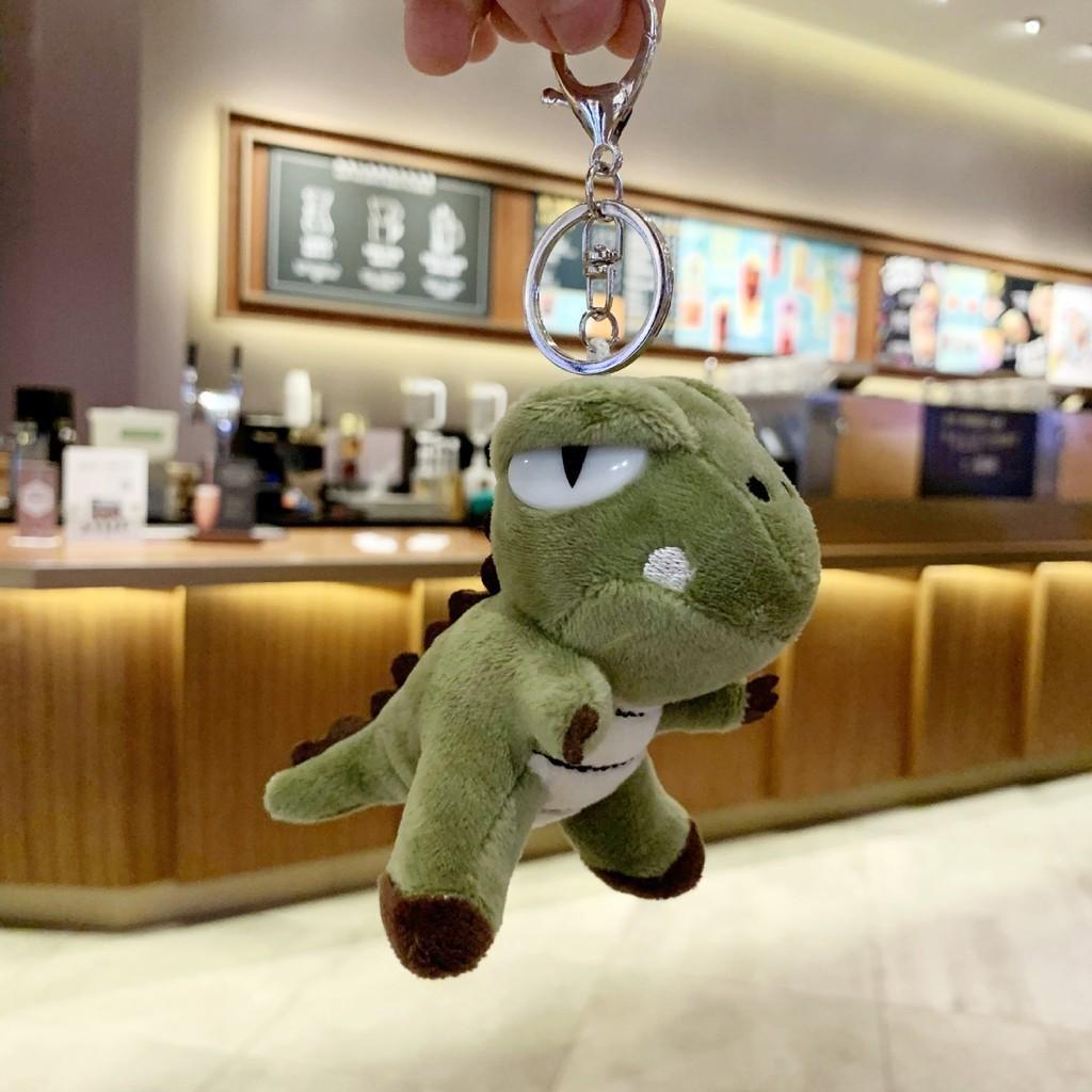 Soft Dinosaur Mini Backpack Plush Toy Car Keychain Green Souvenir Velociraptor