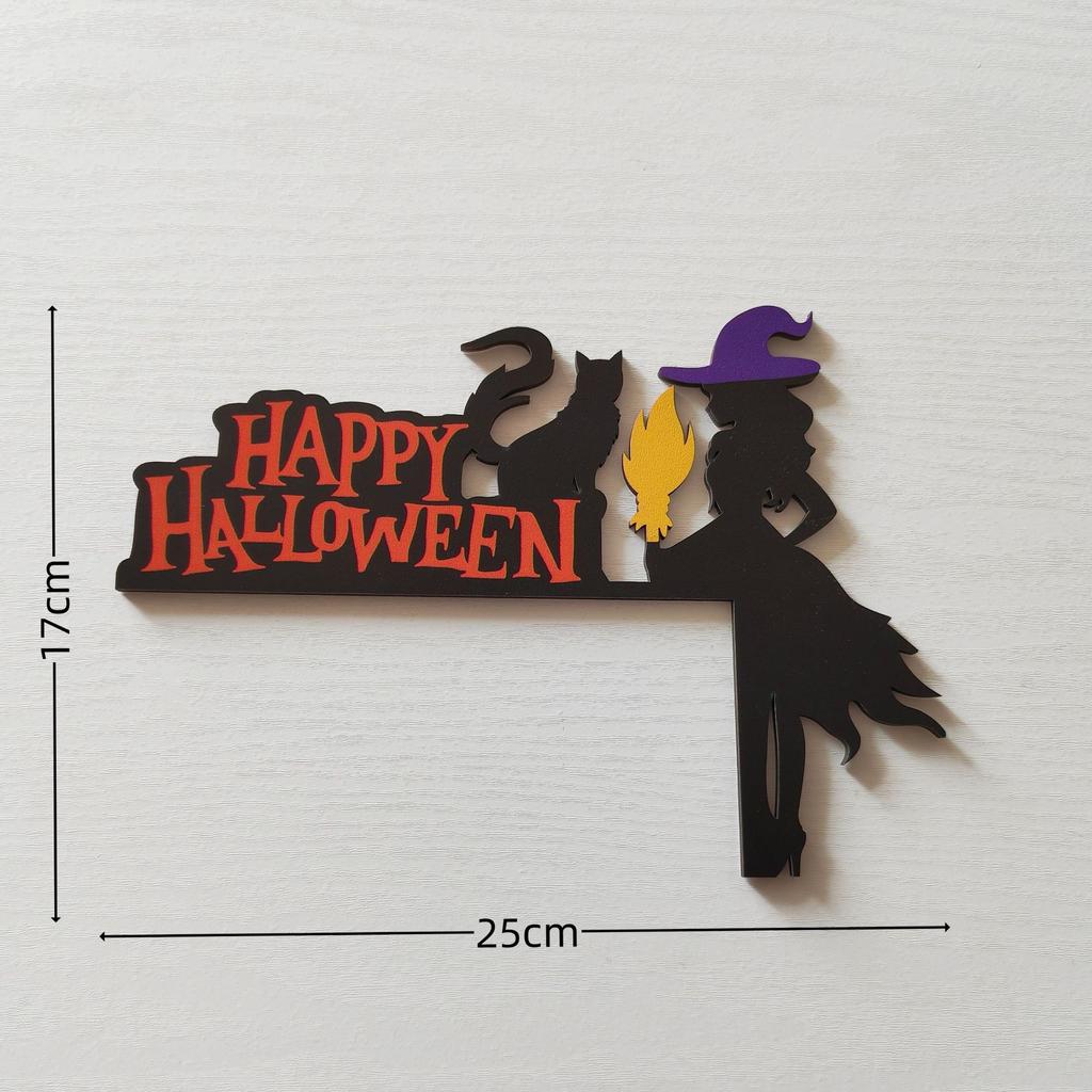 Halloween New Wooden Door Frame Decoration Door Corner Home Spider Bat Ghost Decoration Gothic Style Halloween Ornament