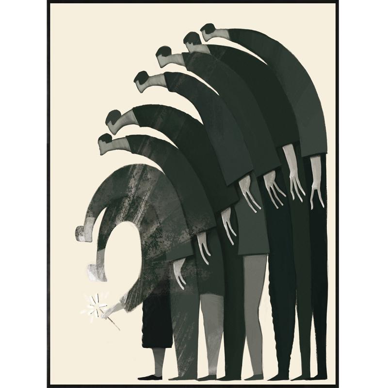 Modern Art Black White Abstract Characters Poster Canvas Painting Print Art Wall Pictures for Living Room Home Decor Cuadros