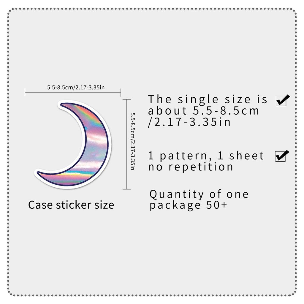 50 PCS Holographic Graffiti Stickers - Creative DIY Laser Decals for Skateboard Cup Luggage Phone Tablet Laptop