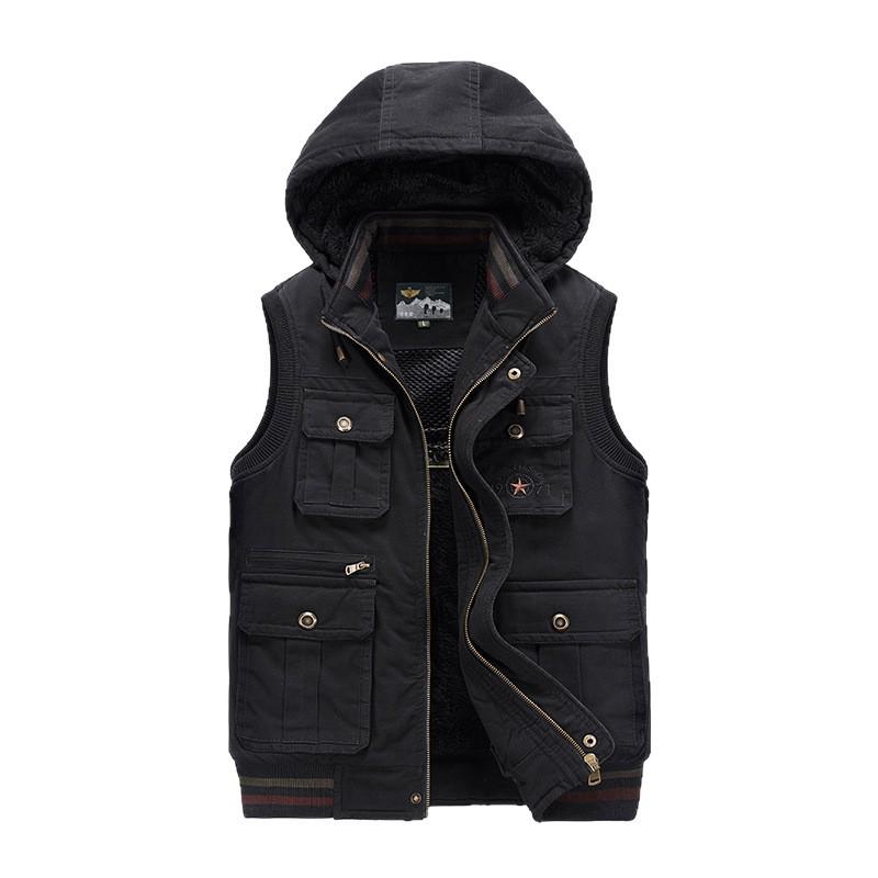 Men's Plus Size Fleece-Lined Outdoor Workwear Vest with Multi Pockets - New Autumn Arrival