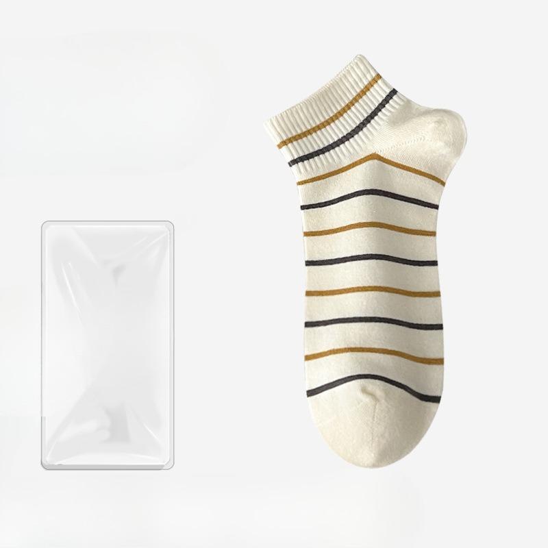 Men's Summer Thin Style Matching Color Embroidered Running Sport Short Tube Cotton Socks