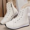 Mote Dame Støvler Stor Størrelse Klassiske Hvite Støvler Sideglidelås Dame Ankelstøvletter Flate Korte Støvletter Pustende Høststøvler