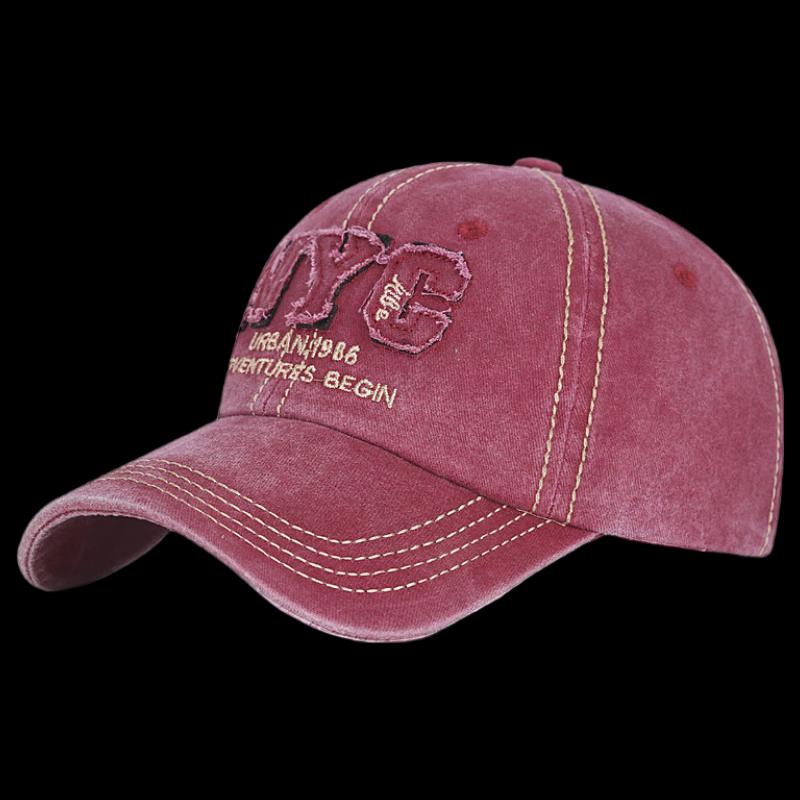 ZHENYUEQI Faded Patch Letter Washed Cap