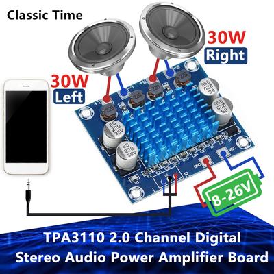 TPA3110 XH-A232 30W+30W 2.0 Kanal Dijital Stereo Ses Güç Amplifikatörü Kartı DC 8-26V 3A