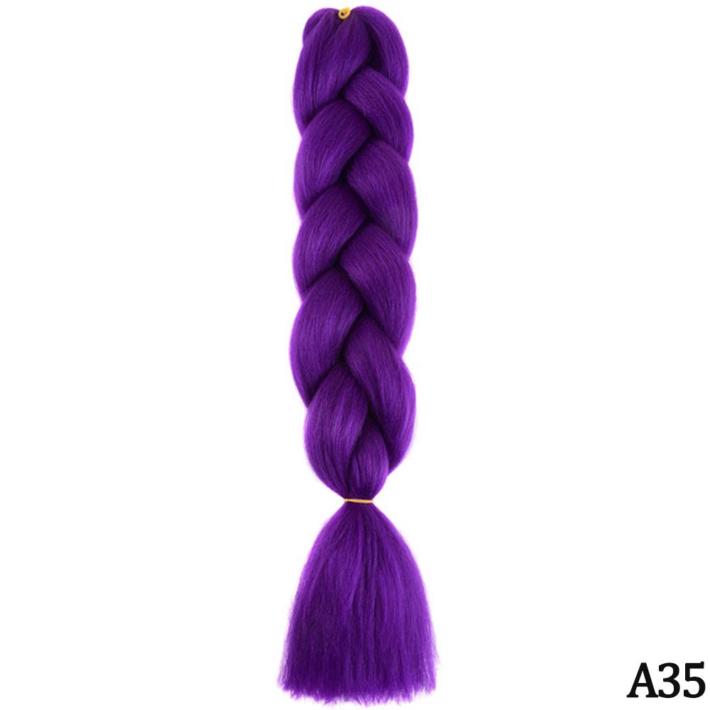 Jumbo flette 24 tommer syntetisk flette hår Ombre Jumbo hårforlengelse for kvinner DIY hårfletter Rosa Lilla Gul Grå